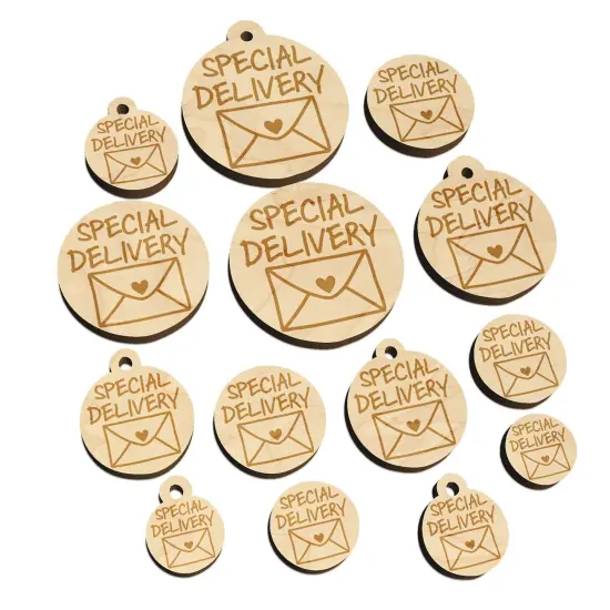 Special Delivery Envelope Mini Wood Shape Charms Jewelry DIY Craft {7}