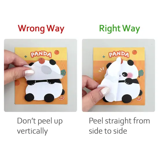 Wrapables Cute Panda Sticky Notes, Adhesive Memo Notepads for Home, Office, Work (Set of 8) {3}