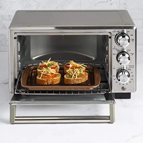 4 Pieces Non-Stick Toaster Oven Bakeware Set , Carbon Steel, Easy to Clean and Perfect for Single Servings, Copper {3}
