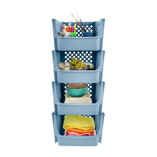 Plastic Stackable Storage Bins . {3}