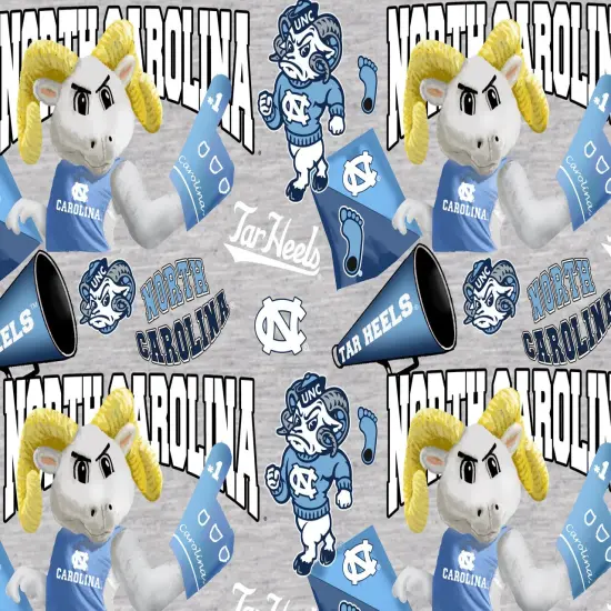 Sykel Enterprises-University of North Carolina Cotton Fabric-UNC Tar Heels Mascot Heather Cotton Quilting Fabric {1}