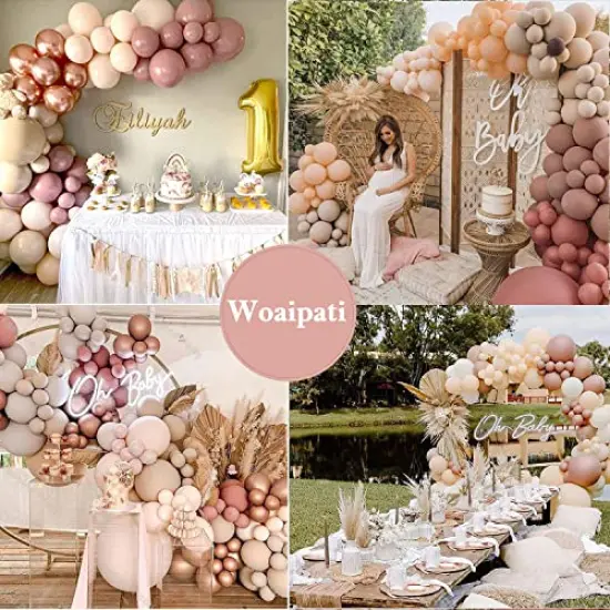141 Pieces Balloon Arch Garland Kit,Blush Nude Apricot Party Balloons Decoration Set for Retro Boho Wedding Baby Shower Bridal Engagement Anniversary Graduation Birthday Decorations {4}