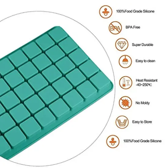 2 Pieces 40-Cavity Square Caramel Candy Silicone Molds,Chocolate Forf Truffles, Fat Bombs Keto Snacks, Whiskey Ice Cube Tray,Grid Fondant Mould,Hard Candy Pralines Gummy Jelly Mold {6}