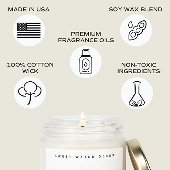 Merry and Bright Soy Candle | Bayberry, Clove, Nutmeg, Ginger, Cypress, Cedar, Balsam Fir and Musk Scented Candles for Home | 9oz Clear Jar, 40+ Hour Burn Time, Made in The USA {3}