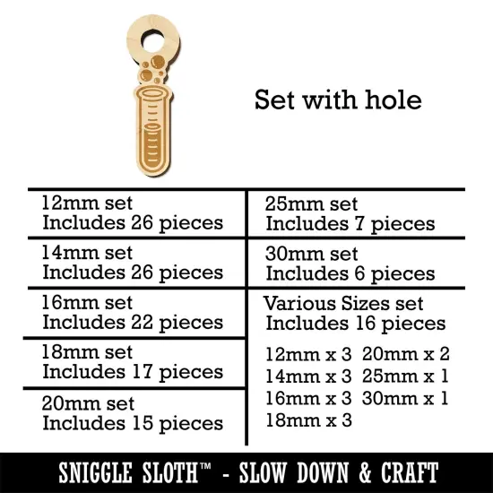 Glass Bubbling Test Tube Chemistry Science Mini Wood Shape Charms Jewelry DIY Craft {1}