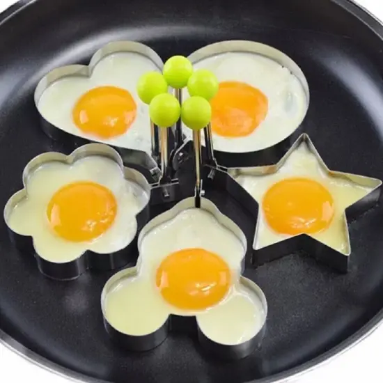 5 Non-Stick Stainless Steel Fried Egg Pancake Ring Mold Kitchen Tools {2}