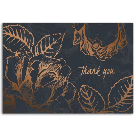 Great Papers! Thank You Note Card and White Envelope, Copper Foil Flower, 4.75" x 3.375"(folded), 50 count {2}