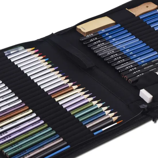 51-Piece Professional Drawing Set with Pencils, Sketch Charcoal, and Art Bag {4}