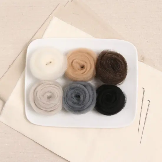 Wool Roving Assortment, Neutral Colors {1}