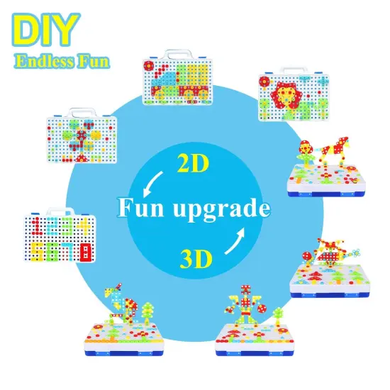 Toys for 3 4 5 6 year old,Design and Drill Toy for Kid,Construction Games with Toy Drill,Creative Engineering Building Kits,Kid Tool Set for Toddler Preschool,Educational Toys for Boy and Girl {6}