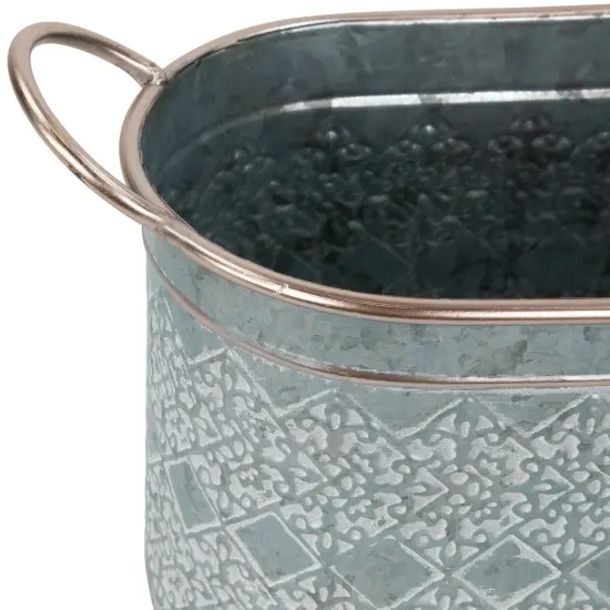 Northlight Metal Storage Bins with Handles - 19.25" - Set of 2 Gray {7}