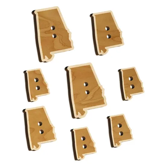 Alabama State Silhouette Wood Buttons for Sewing Knitting Crochet DIY Craft {7}