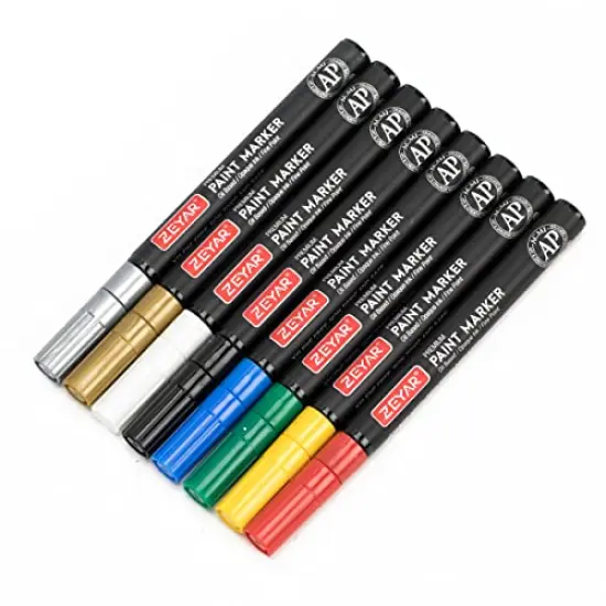 Permanent Oil-Based Paint Markers, Expert of Rock Painting, 8 Colors. Permanent Ink & Waterproof, Works on Rock, Wood, Glass, Metal, Ceramic and more (8 Regular Colors Fine Point) {5}