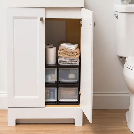 IRIS USA 8Pack 6qt Small Modular Plastic Stacking Drawers, Black {6}