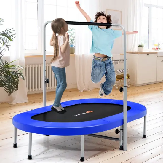 2-Person Foldable Mini Kids Fitness Rebounder Trampoline Red {6}