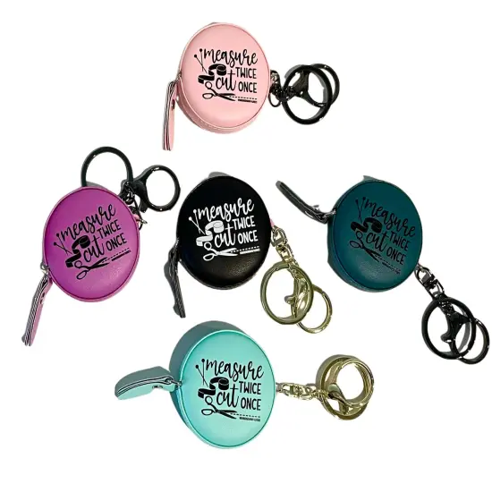 Measure Twice Measuring Tape Keychain Black {2}