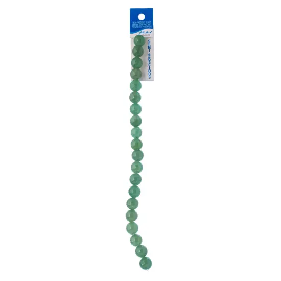 Earth's Jewel 8" Green Aventurine Natural Semi-Precious Strung Bead {3}