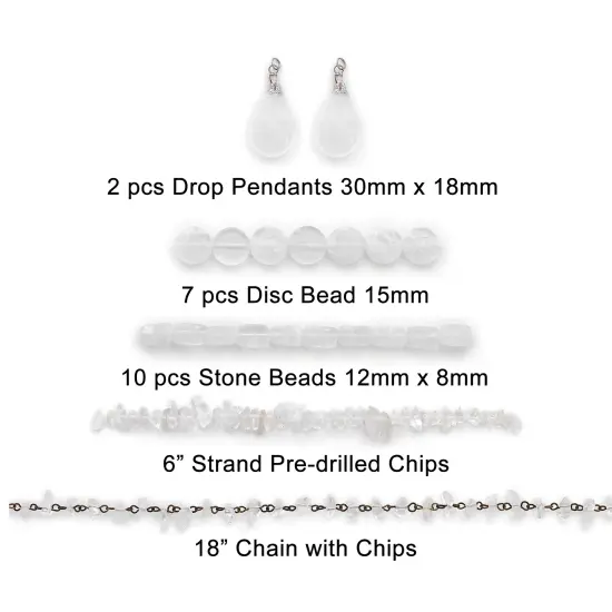 Rock Crystal Natural Gemstone Beads and Pendants Collection - Value Pack {3}