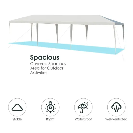10' x 30' Waterproof Gazebo Canopy Tent with Connection Stakes and Wind Ropes {5}
