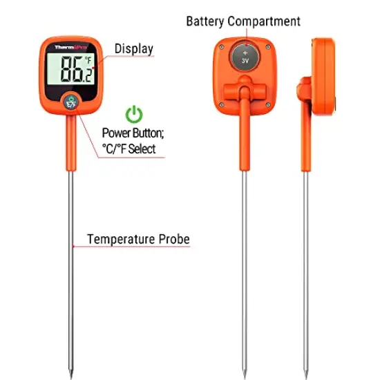 Candy Thermometer with Pot Clip, Instant Read Meat Analog Thermometer with LCD, Cooking Oil Thermometer Deep Frying Thermometer for Candy Maple Syrup Grease Cheese Sugar Brewing Making {1}