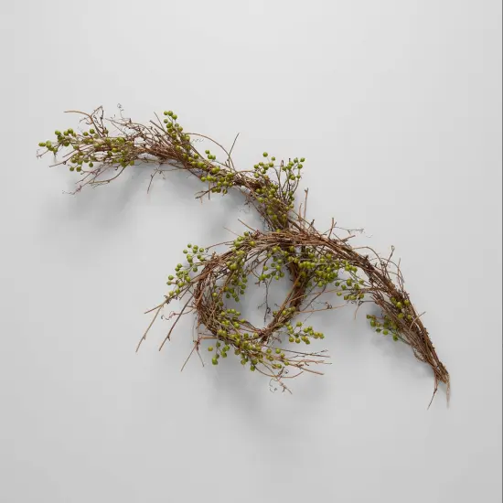 Summer EcoFaux Green Ilex Berry Garland, 6' artificial natural decoration by Bloomist {1}