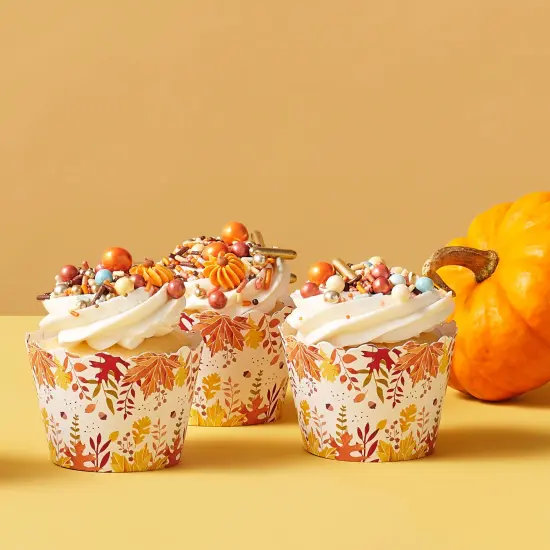 Big Dot of Happiness Fall Foliage - Autumn Leaves Party Decorations - Party Cupcake Wrappers - Set of 12 {3}