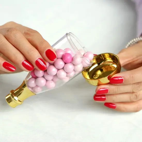 12 Pieces Metallic Champagne Bottle Container DIY Favor, One Size, Clear, Gold {5}