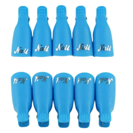 Kitcheniva Silicone UV Gel Polish Remover Wrap Soak Off Cap Clip Nail Art Tool Blue-10 pcs {1}