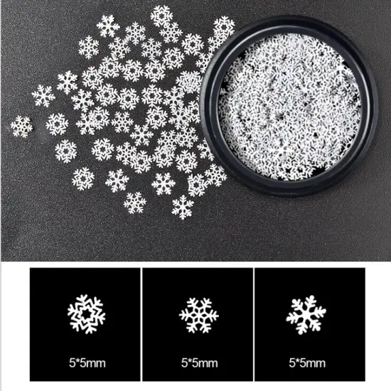 Kitcheniva Christmas Matte White Snowflakes Nail Art Stickers Decals Transfers {2}