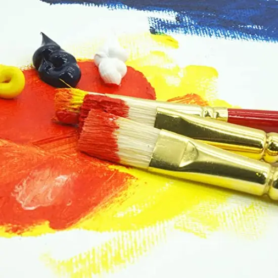 Oil Painting Kit - 5 Primary Color Tubes of Oil Paints (12ml/0.4 Fl Oz) & 5 Oil Paint Brushes - Oil Color Painting Supplies for Kids, Students & Beginners {5}