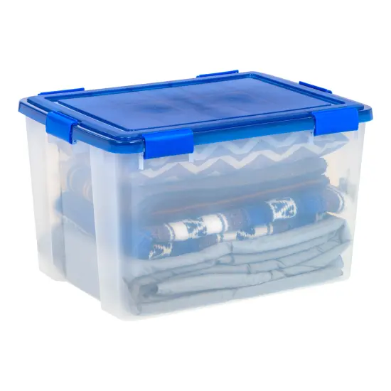 IRIS USA 3Pack 74qt WEATHERPRO Airtight Plastic Storage Bin with Lid and Seal and Secure Latching Buckles {6}