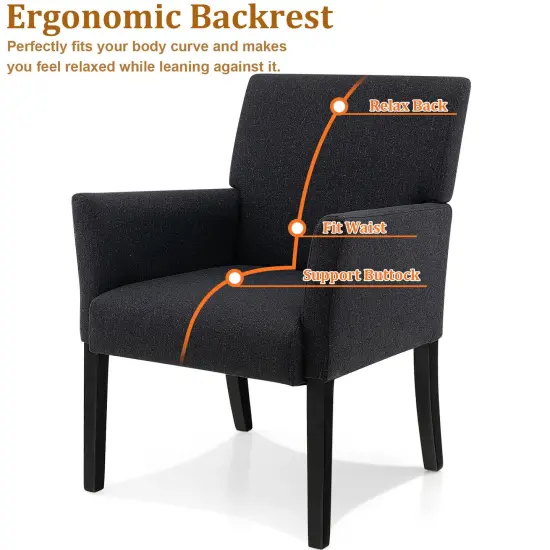 Executive Guest Chair Reception Waiting Room Arm Chair Black {6}