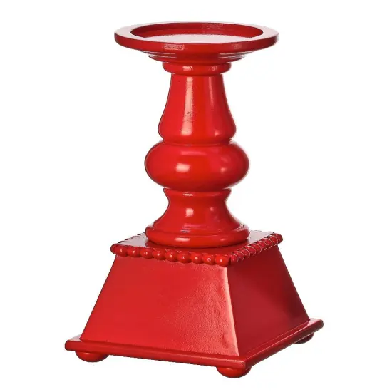 12" Wood and Metal Candle Stand – Rustic and Elegant Christmas Home Decoration {1}