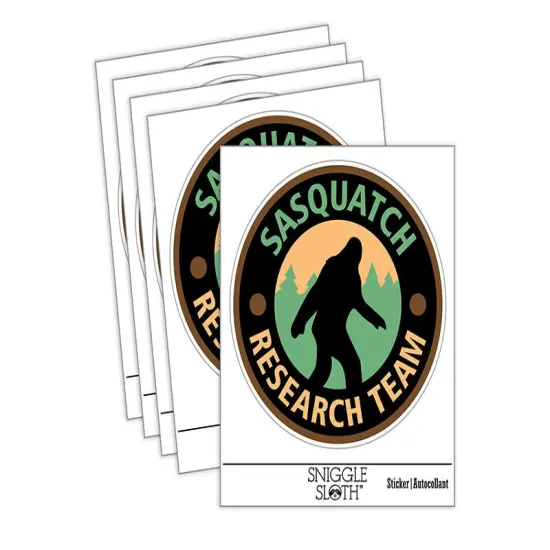 Sasquatch Research Team Bigfoot Cryptid Waterproof Vinyl Phone Tablet Laptop Water Bottle Sticker Set - 5 Pack {2}