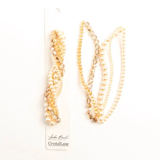 Crystal Lane DIY Garden Rose Twisted Glass & Pearls Beads, 5 Strands {2}