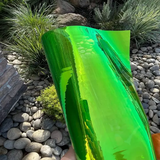 Lime Holographic Transparent Vinyl {1}