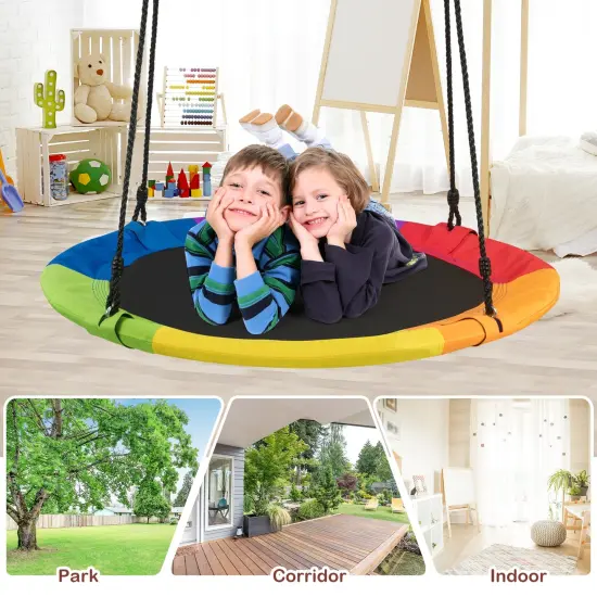 40-Inch Flying Saucer Tree Swing Outdoor Play Set with Easy Installation Process for Kids {5}