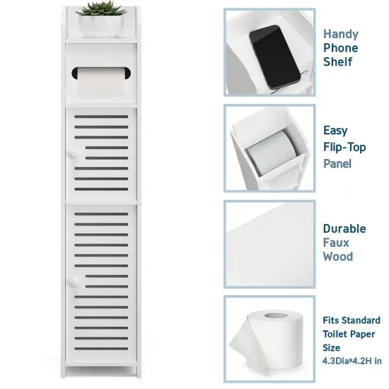 Clara Clark Bathroom Storage Organizer White {4}