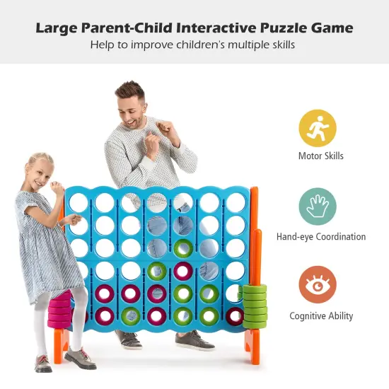 Costway Jumbo 4-to-Score 4 in A Row Giant Game Set Indoor Outdoor Kids Adults Family Fun {6}