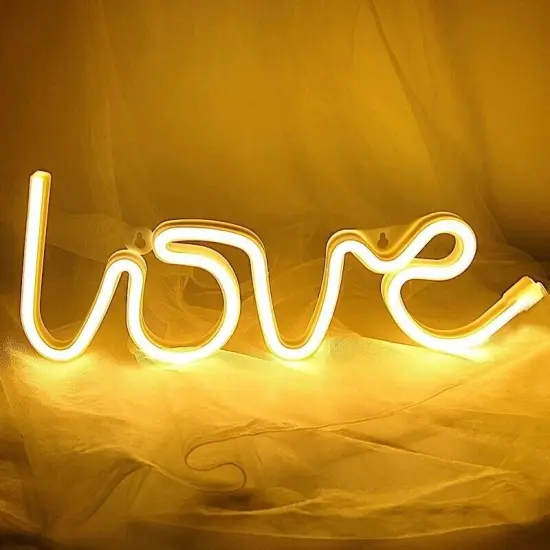 Warm White Love Neon Sign LED Wall Decor for Party Events {2}
