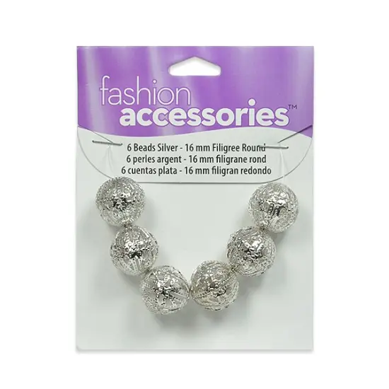 6 Packs of Filigree Metal Beads Pack of 6 {1}
