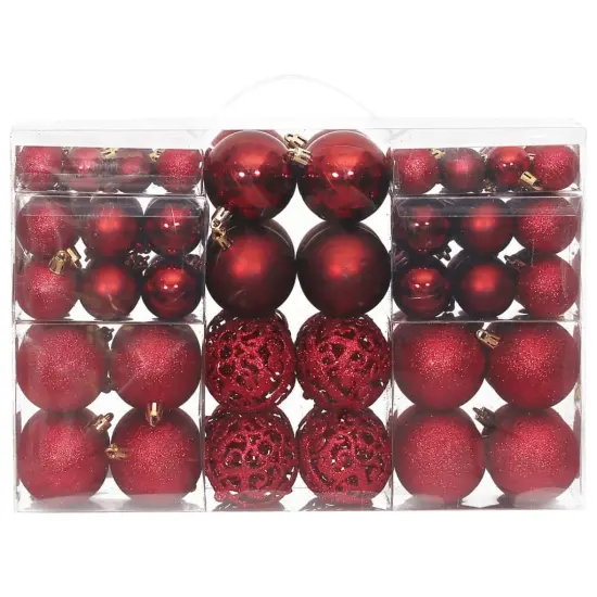 Christmas Baubles 100 pcs1.2" / 1.6" / 2.4" Wine Red {2}
