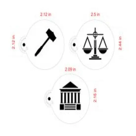 Law and Justice Cookie Stencil | C995 by Designer Stencils | Cookie Stencils for Royal Icing, Airbrush, Dusting Powder | {3}