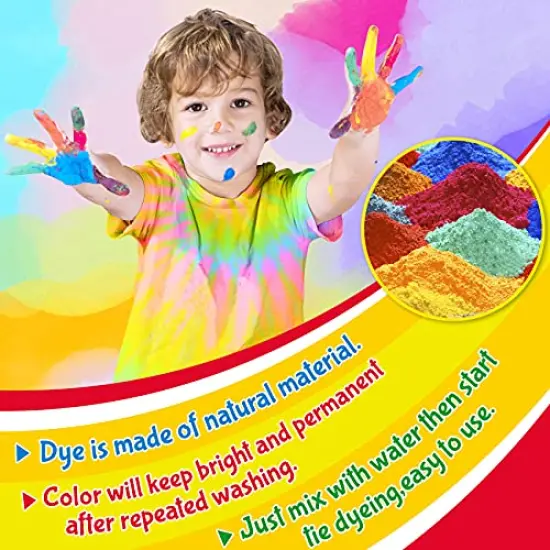 Tie Dye Kit for Kids Adults - Arts and Crafts Toy for Girls & Boys Ages 6-12 - Fabric Tye Dye Craft Kits 20 Colors, Birthday Christmas Gifts for Kids 3 4 5 6 7 8 9 10+ {5}