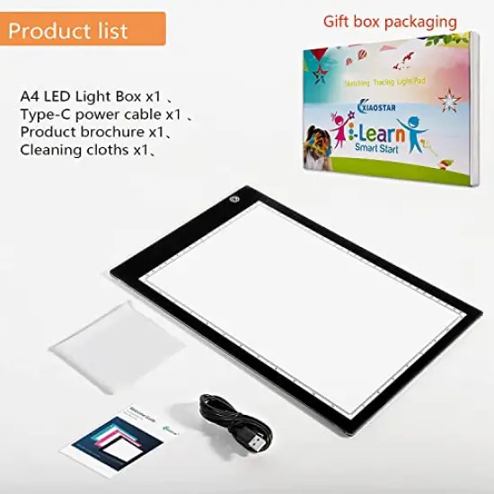 Light Box Drawing A4,Tracing Board with Brightness Adjustable for Artists, Animation Drawing, Sketching, Animation, X-ray Viewing {6}