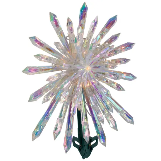 Northlight Lighted Iridescent Icicles Christmas Tree Topper - 14" - Clear Lights {5}