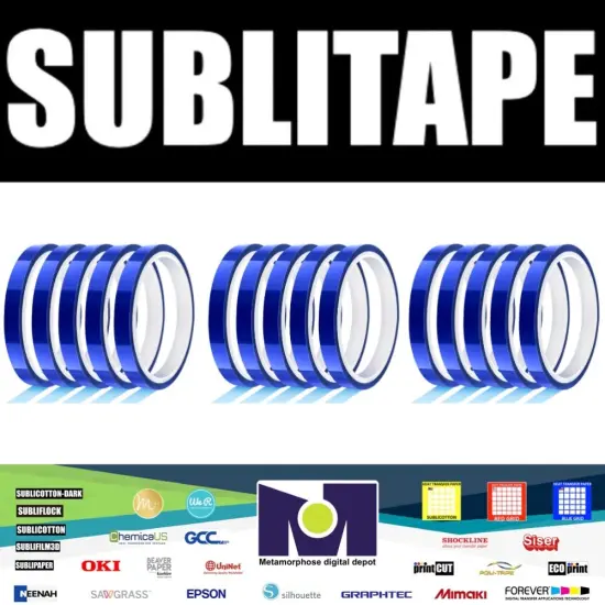 15 rolls Heat resistant tapes sublimation Press Transfer Thermal Tape 4mmx30m SUBLITAPE BLUE {1}