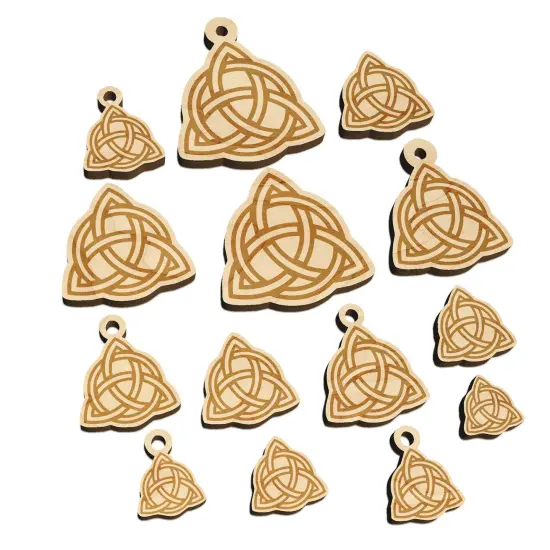 Celtic Triquetra Knot Outline Mini Wood Shape Charms Jewelry DIY Craft {7}