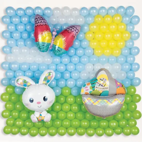 Easter Bunny Latex & Foil Balloon Back Drop Kit {1}