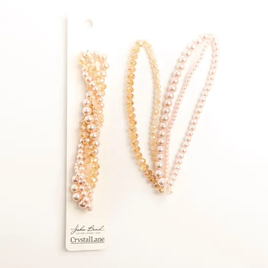 Crystal Lane DIY Cherry Blossom Twisted Glass & Pearls Beads, 5 Strands {2}